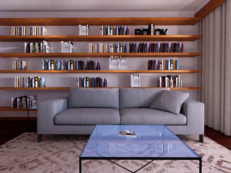 27平客廳裝修 天津中新生態(tài)城 美式風格裝修設(shè)計 客廳書房一體